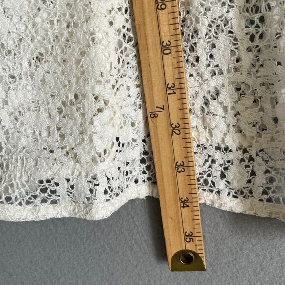 Free People Holy Mountain Mini Floral Crochet Dress M White Cottagecore Coquette - Picture 5 of 12